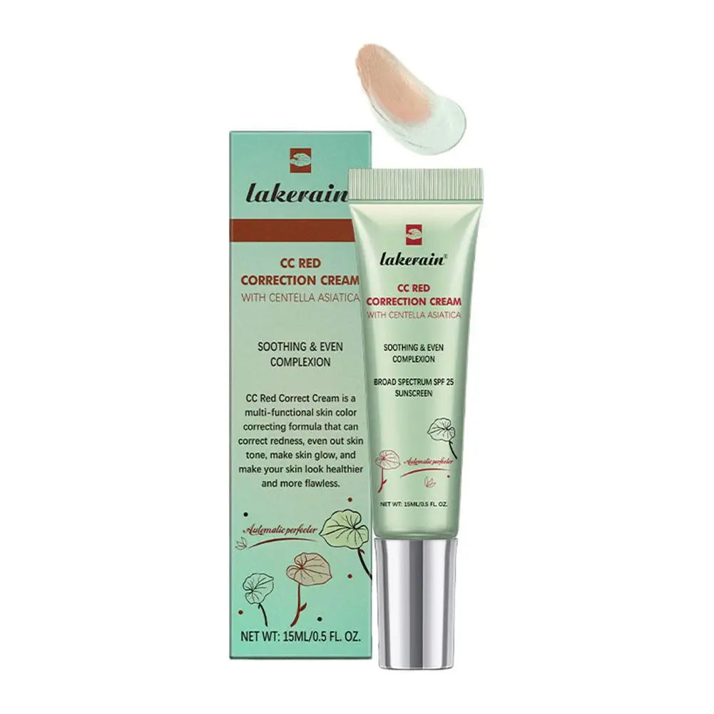Base de maquillaje de larga duración para corregir rojeces, de la marca coreana Erborian. Crema CC líquida de 3 colores, cobertura total y resistente al agua.