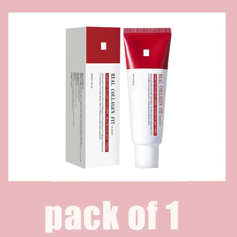 Real Collagen Fit, Mascarilla Envolvente de Colágeno, Colágeno 670.000 ppm, Mascarilla Facial Peel-Off para elasticidad, Hidratación, Luminosidad, Piel de Cristal