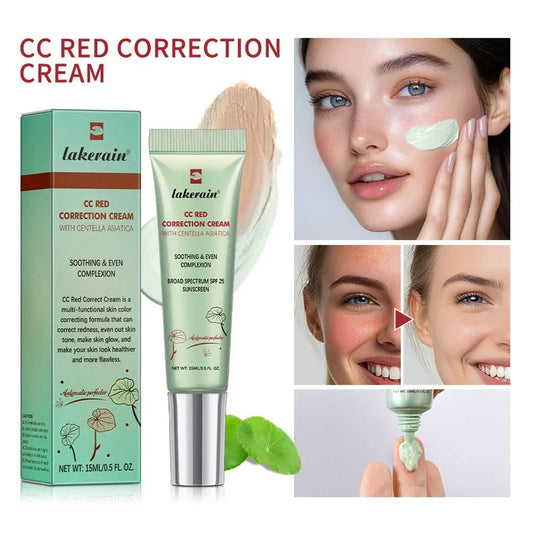 Base de maquillaje de larga duración para corregir rojeces, de la marca coreana Erborian. Crema CC líquida de 3 colores, cobertura total y resistente al agua.