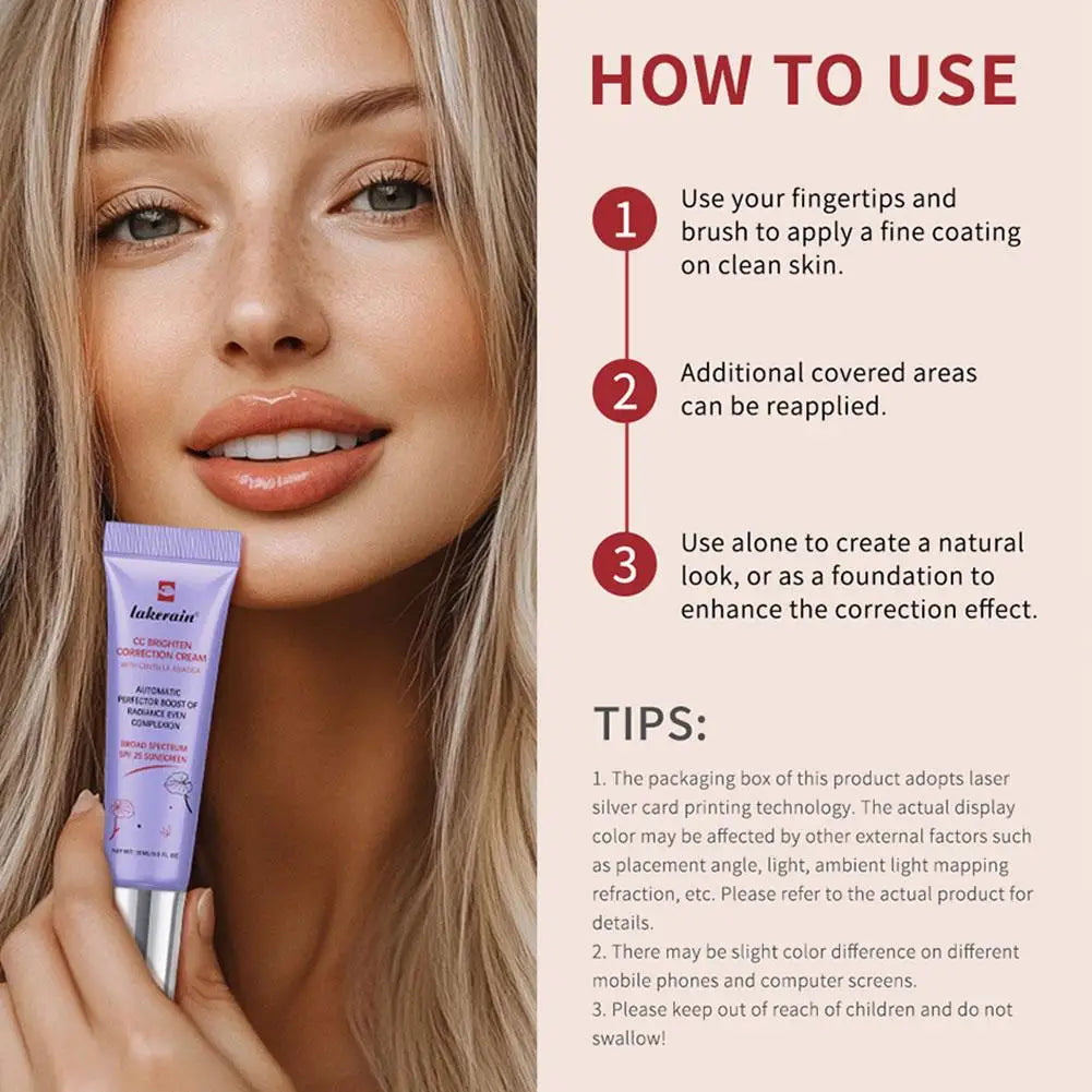 Base de maquillaje de larga duración para corregir rojeces, de la marca coreana Erborian. Crema CC líquida de 3 colores, cobertura total y resistente al agua.