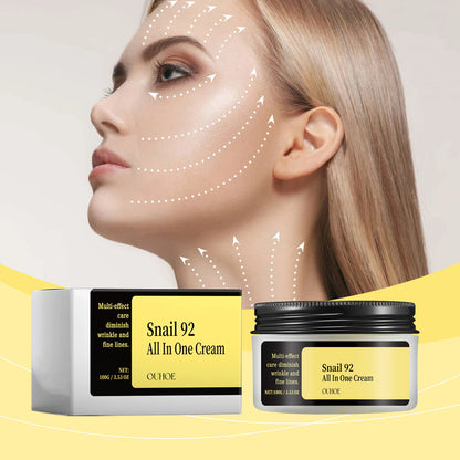 Esencia/Limpiador/Crema hidratante, suavizante y nutritiva de la cosmética coreana para el rostro y el contorno de ojos.