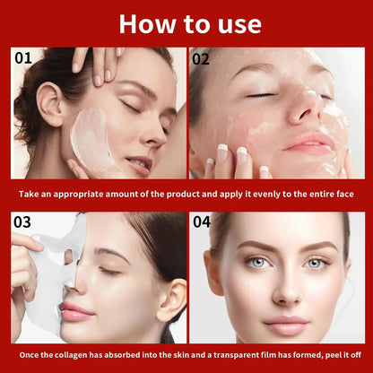 Real Collagen Fit, Mascarilla Envolvente de Colágeno, Colágeno 670.000 ppm, Mascarilla Facial Peel-Off para elasticidad, Hidratación, Luminosidad, Piel de Cristal