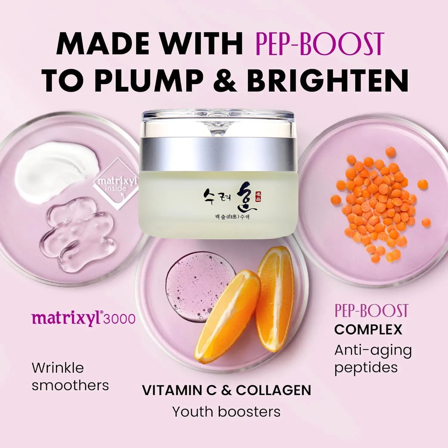 Crema facial reafirmante antiarrugas con colágeno de 50 g. Hidratación profunda, atenúa las líneas de expresión, efecto lifting, antienvejecimiento y blanqueador. Crema coreana para el cuidado de la piel.