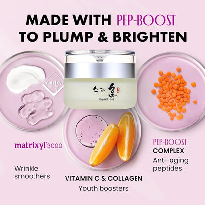 Crema facial reafirmante antiarrugas con colágeno de 50 g. Hidratación profunda, atenúa las líneas de expresión, efecto lifting, antienvejecimiento y blanqueador. Crema coreana para el cuidado de la piel.