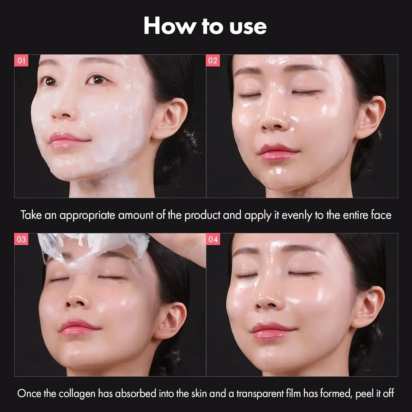 Real Collagen Fit, Mascarilla Envolvente de Colágeno, Colágeno 670.000 ppm, Mascarilla Facial Peel-Off para elasticidad, Hidratación, Luminosidad, Piel de Cristal